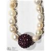 Image 2 : ST. SILVER PEARL NECKLACE W/ CUBIC CRYSTAL CLASP