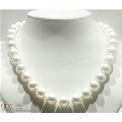 GENUINE PEARL STRAND NECKLACE W/ ST. SILVER CLASP