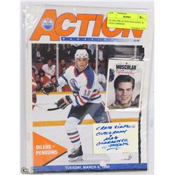 OILERS 1990 ACTION MAGAZINE W/ CRAIG SIMPSON