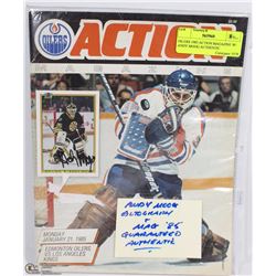 OILERS 1985 ACTION MAGAZINE W/ ANDY MOOG AUTHENTIC
