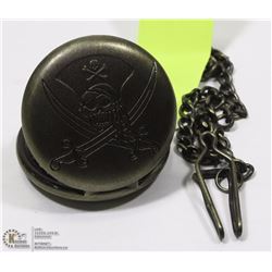PIRATE DESIGN POCKET WATCH WITH CHAIN