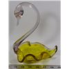 Image 1 : YELLOW  ART GLASS SWAN DISH