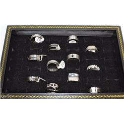LOT OF 12 STAINLESS STEEL RINGS