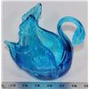 Image 1 : BLUE ART GLASS SWAN CANDY DISH