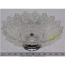 IRIDESCENT GLASS PEDESTAL FRUIT BOWL