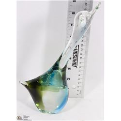 MULTICOLOR ART GLASS GOOSE ORNAMENT