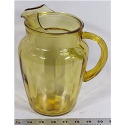 VINTAGE AMBER GLASS JUICE PITCHER