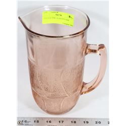 VINTAGE PINK GLASS PITCHER