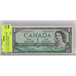 1954 CANADA ONE DOLLAR BILL   REPLACEMENT ISSUE