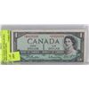 Image 1 : 1954 CANADA ONE DOLLAR BILL   REPLACEMENT ISSUE