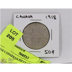 1918 CANADIAN FIFTY CENT COIN