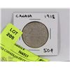 Image 1 : 1918 CANADIAN FIFTY CENT COIN