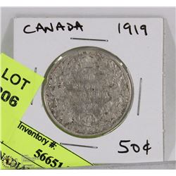 1919 CANADIAN FIFTY CENTS COIN
