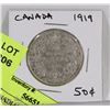 Image 1 : 1919 CANADIAN FIFTY CENTS COIN