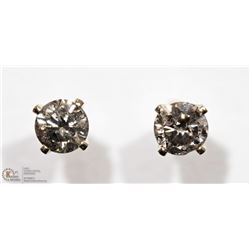 14K WHITE GOLD DIAMOND SOLITAIRE STUD EARRINGS