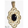 Image 1 : 14K YELLOW GOLD SAPPHIRE ANTIQUE STYLE PENDANT