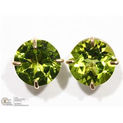 14K YELLOW GOLD PERIDOT STUD EARRINGS
