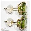 Image 2 : 14K YELLOW GOLD PERIDOT STUD EARRINGS