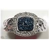 Image 1 : ST.SILVER BLUE & WHITE DIAMOND ANTIQUE STYLE RING