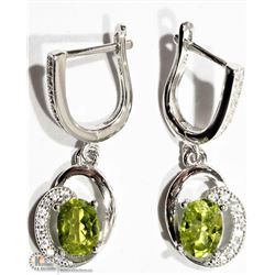 STERLING SILVER PERIDOT DROP EARRINGS