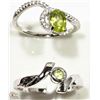 Image 2 : TWO STERLING SILVER PERIDOT RINGS SIZE 7.5, 8