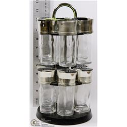 12-PC SPICE RACK SET ON SPINNER BASE