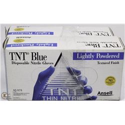 2 BOXES OF SIZE LARGE BLUE TNT GLOVES