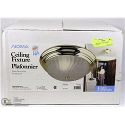 NEW NOMA 3 LIGHT CEILING FIXTURE POLISHED BRASS
