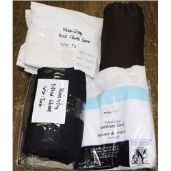 FLAT OF TWIN BEDDING, 2 FITTED SHEETS , BED SKIRT