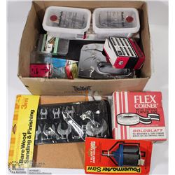 BOX WITH NAILS, SANDPAPER AND MORE
