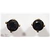 Image 1 : 14K YELLOW GOLD BLACK DIAMOND  STUD EARRINGS