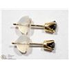 Image 2 : 14K YELLOW GOLD BLACK DIAMOND  STUD EARRINGS