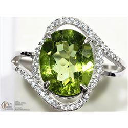STERLING SILVER PERIDOT ADJUSTABLE SIZE RING