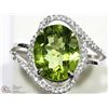Image 1 : STERLING SILVER PERIDOT ADJUSTABLE SIZE RING