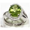 Image 2 : STERLING SILVER PERIDOT ADJUSTABLE SIZE RING