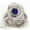 Image 2 : STERLING SILVER SAPPHIRE SWIRL COCKTAIL RING