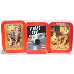 LOT OF 3 COCA COLA TRAYS