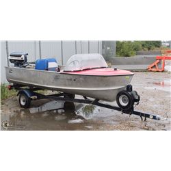 1966 SEARS 13' ALUMINUM FISHING BOAT WITH TRAILER