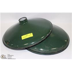 3 VINTAGE PORCELAIN GREEN LIGHT SHADES