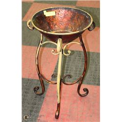 ASIAN COPPER BOWL WITH STAND