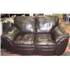 Image 1 : DARK BROWN LEATHERETTE LOVE SEAT 39"X64"