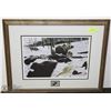 Image 1 : 22X26 FRAMED M VISSET #ED/SIGNED BEAR PICTURE