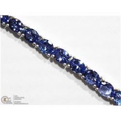 STERLING SILVER 36 TANZANITE TENNIS BRACELET