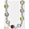 Image 1 : STERLING SILVER 18" GEMSTONE MULTICOLOUR NECKLACE