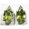Image 1 : STERLING SILVER PERIDOT & DIAMOND EARRINGS