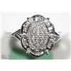 Image 1 : 10K WHITE GOLD DIAMOND ANTIQUE STYLE FLORAL RING