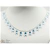 Image 1 : 10K YELLOW GOLD BLUE TOPAZ BRIOLETTE CUT NECKLACE