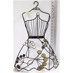 ART DECO WROUGHT IRON & COLORED GLASS DRESS