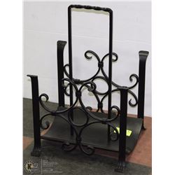 WROUGHT IRON MAGAZINE RACK 22"X14"