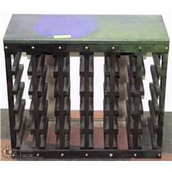 WOODEN PAINTED WINE RACK 22"HX25"X11"